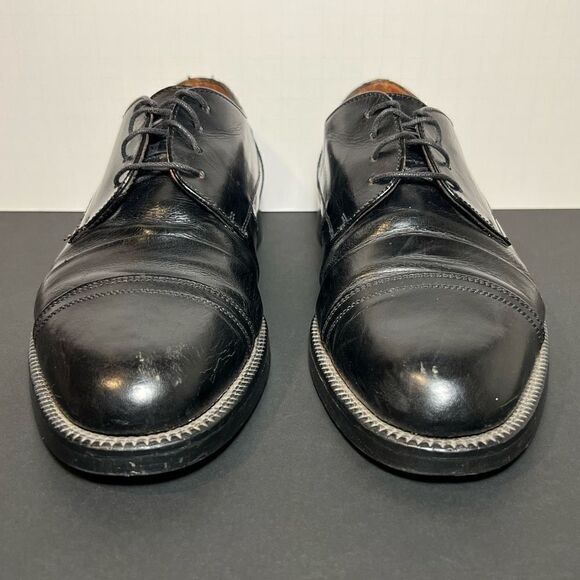 Mens GIORGIO BRUTINI Private Collection Black Cap Toe Oxford Shoes / Size 8.5 - Picture 2 of 9